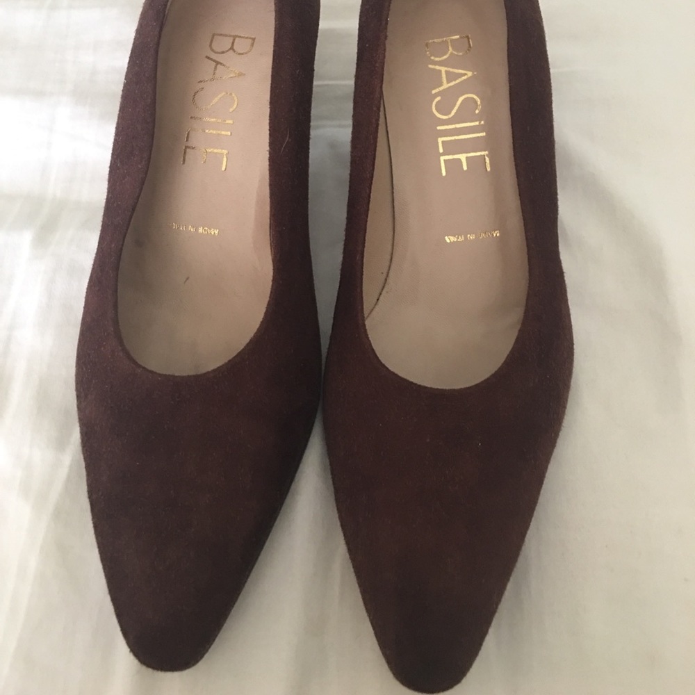 Basile brown velvet heels - Picture 2 of 3